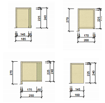 Standardní hloubky purenitových boxů