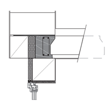 PURboxes mounted in a prepared pocket in the masonry