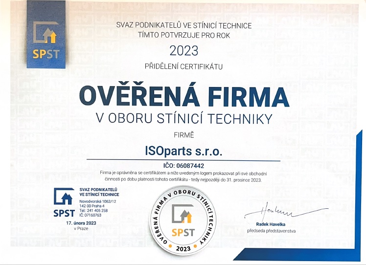 Ověřená firma v oboru stínící techniky 2023